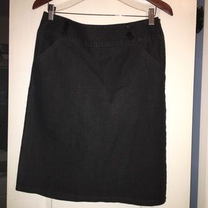 Black denim skirt